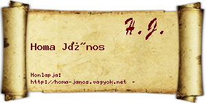 Homa János névjegykártya